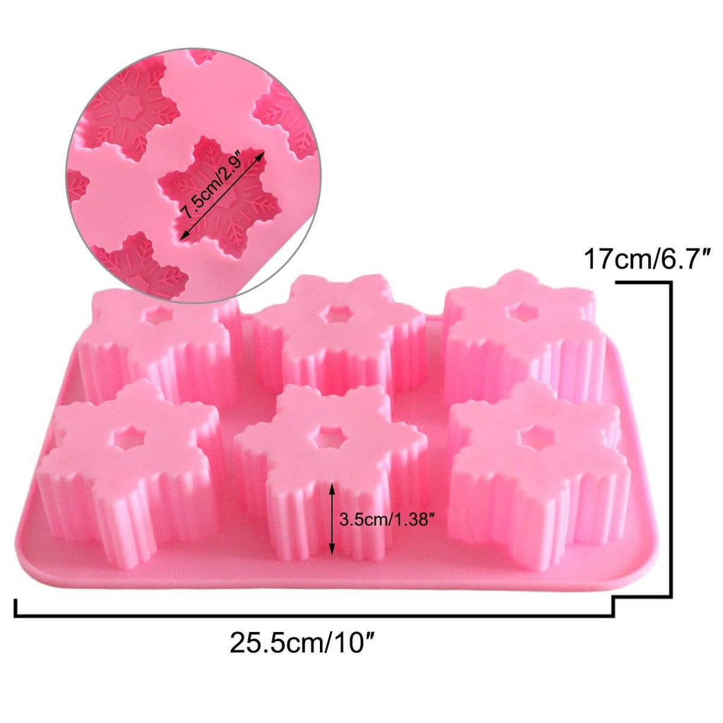 Snowflake Silicone Chocolate Mold 6 Cavity - Wine Drop Cookery LLC