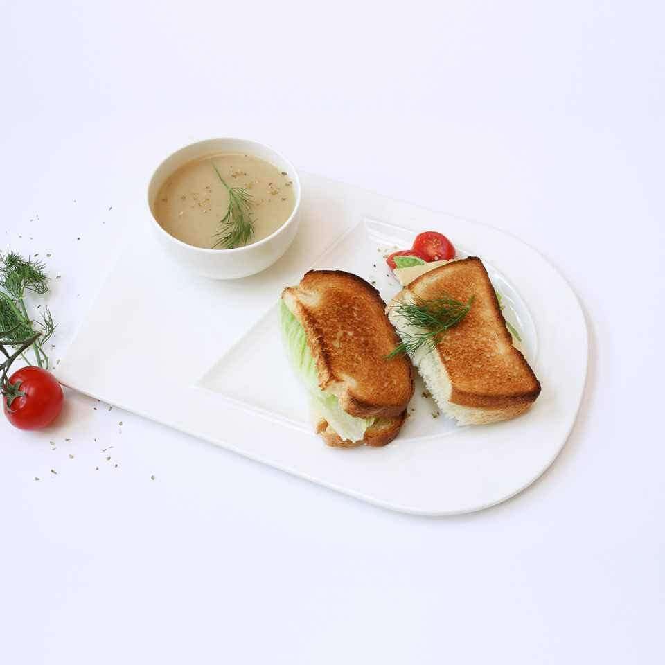 Soup and Sandwich Plates, Set of 4 - Wine Drop Cookery LLC