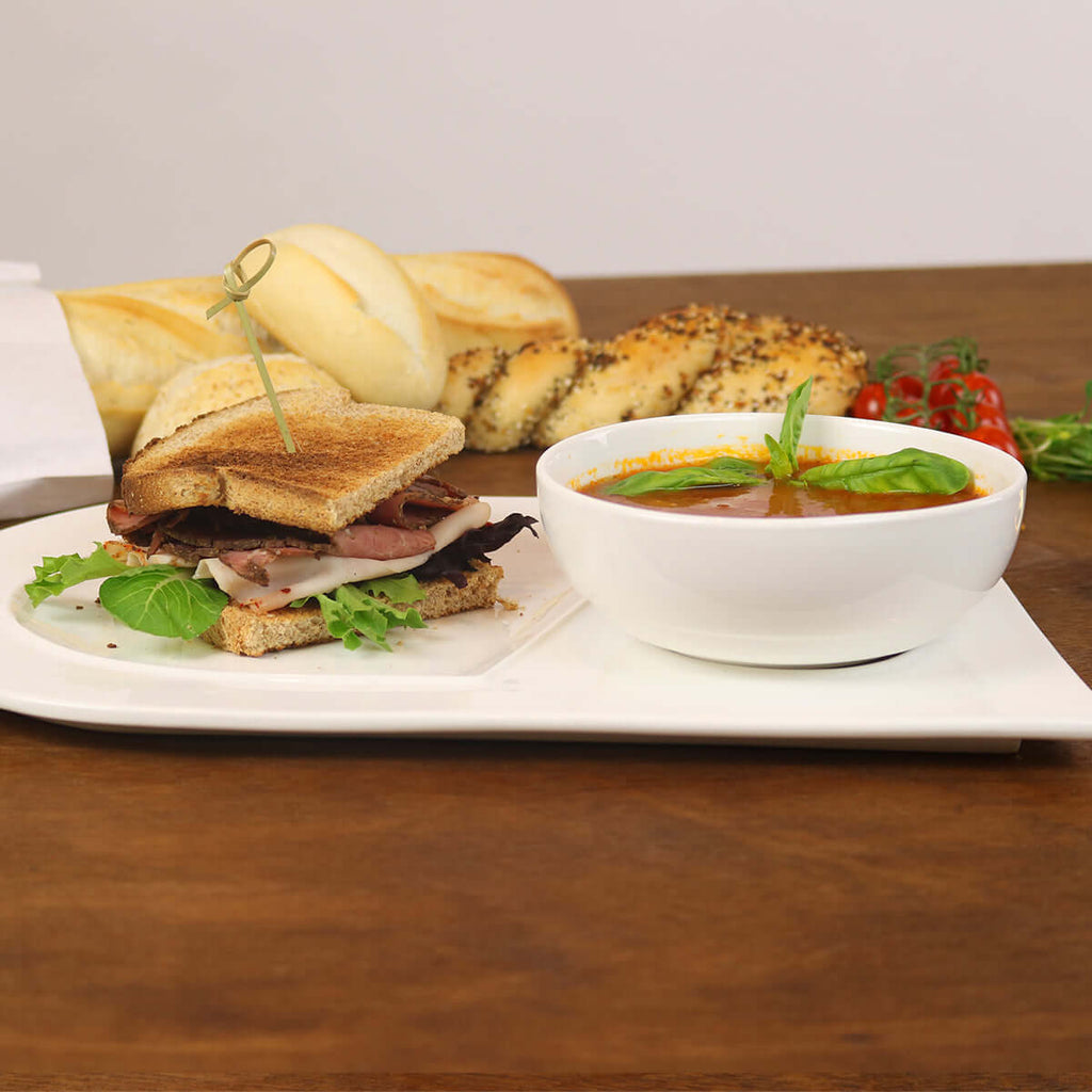 Soup and Sandwich Plates, Set of 4 - Wine Drop Cookery LLC