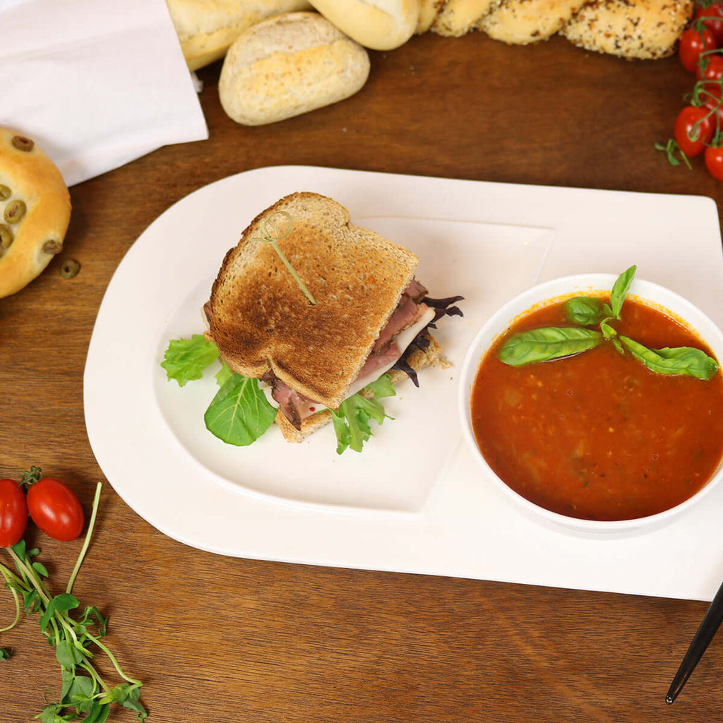 Soup and Sandwich Plates, Set of 4 - Wine Drop Cookery LLC