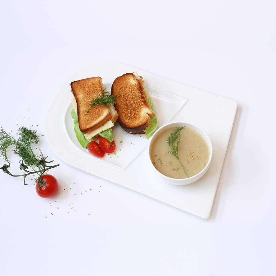 Soup and Sandwich Plates, Set of 4 - Wine Drop Cookery LLC
