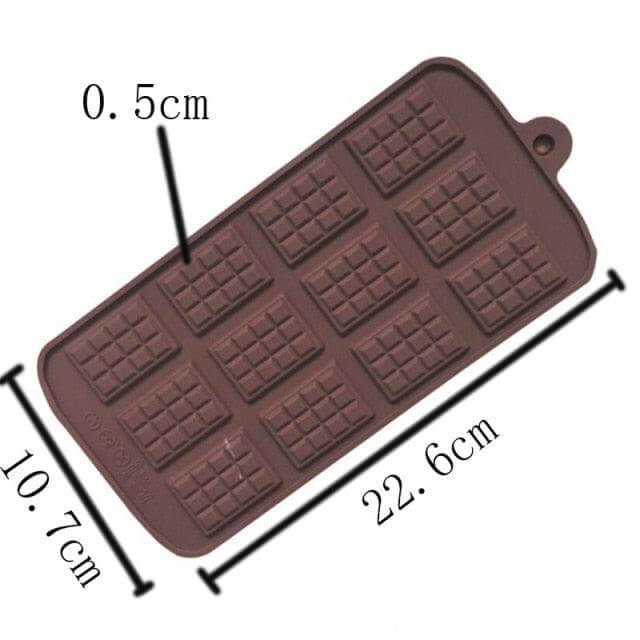 Silicone Break-Apart Chocolate Bar Mold Square 15