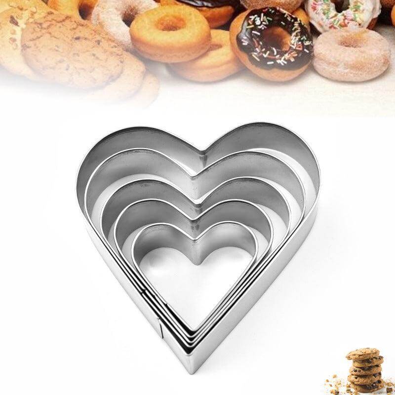 Stainless Steel Heart Cookie Cutters 5-Piece Set - Wine Drop Cookery LLC