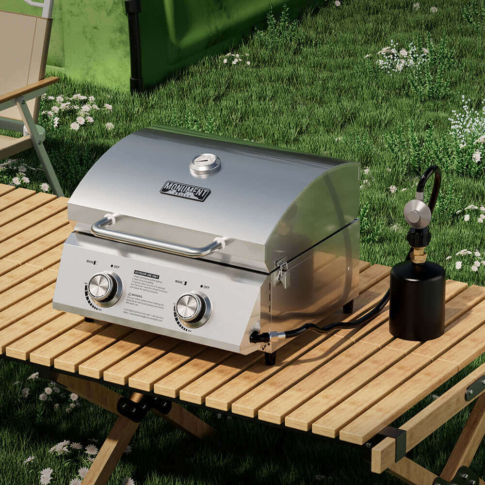 Stainless Tabletop Propane Gas Grill - Wine Drop Cookery LLC