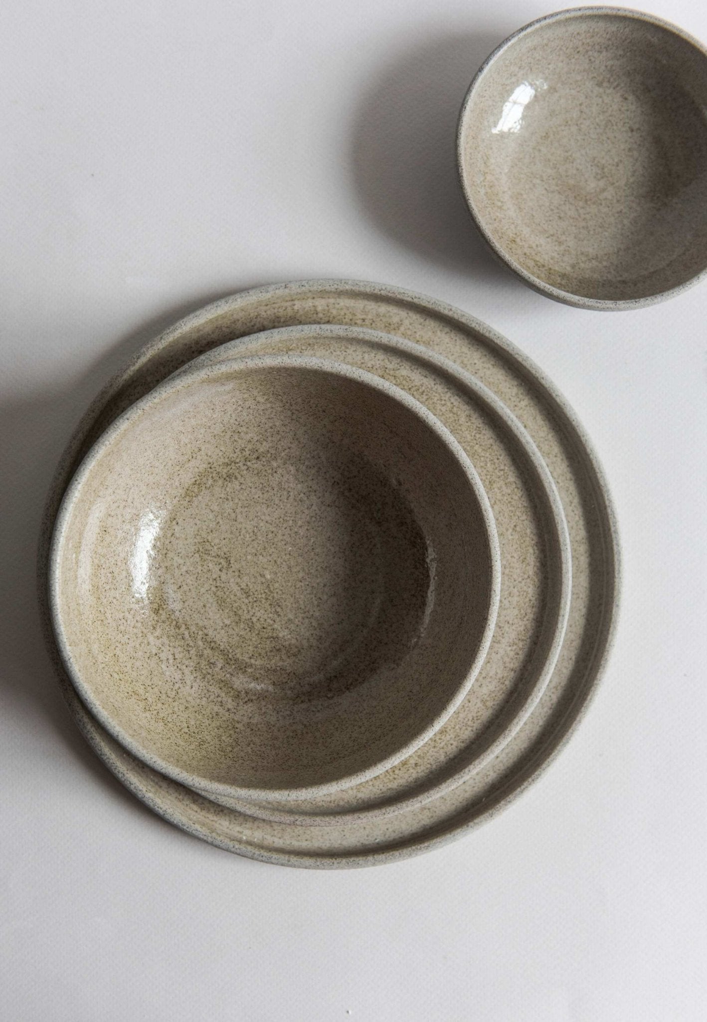 Stoneware Dinner Plates "Concrete" - Wine Drop Cookery LLC