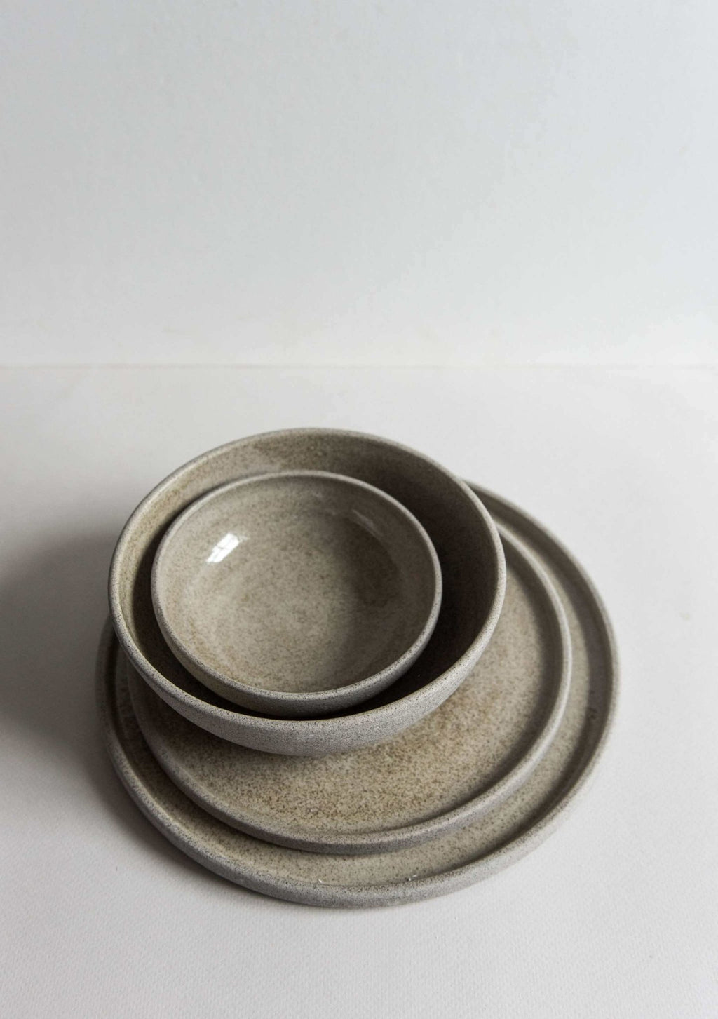 Stoneware Dinner Plates "Concrete" - Wine Drop Cookery LLC