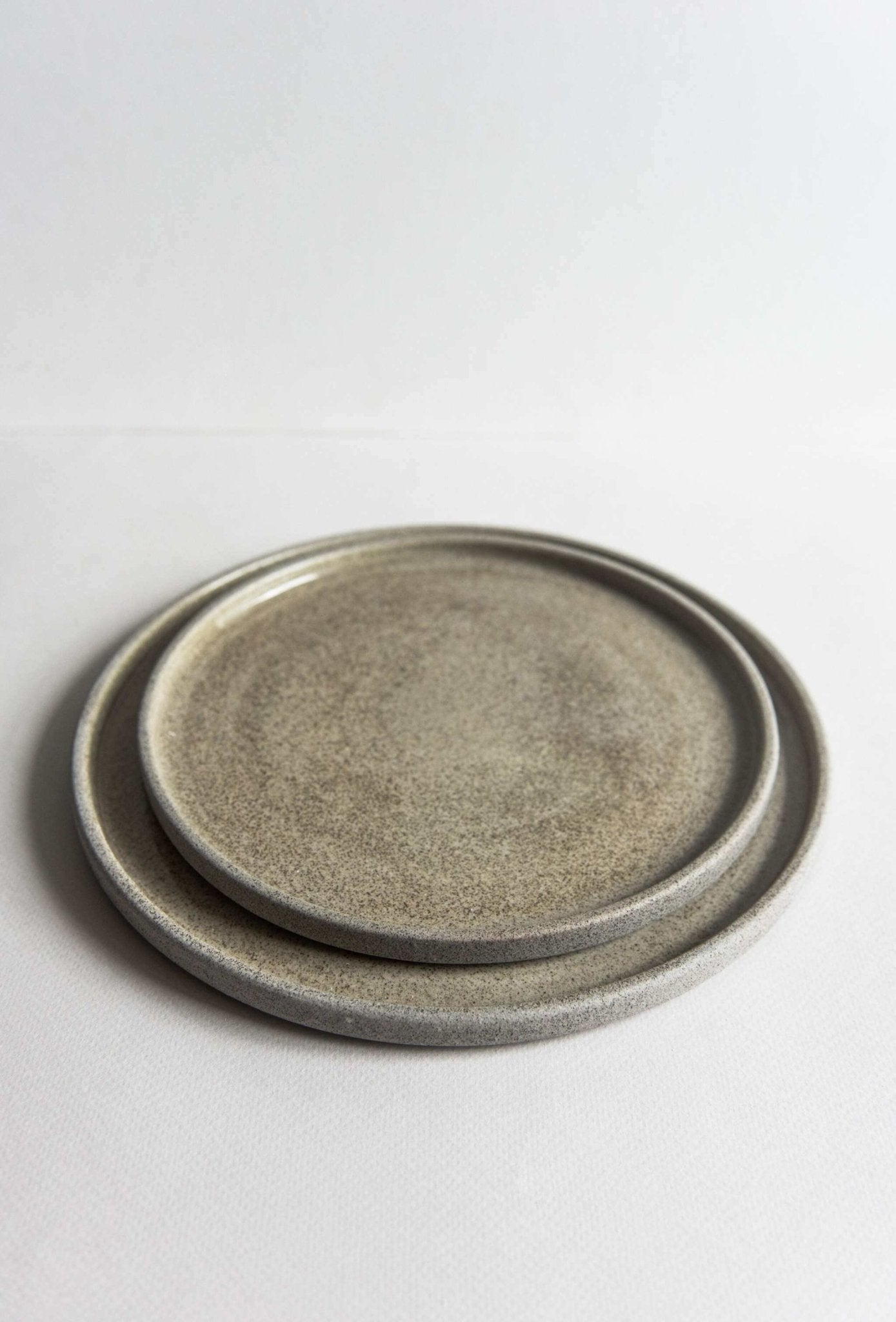 Stoneware Dinner Plates "Concrete" - Wine Drop Cookery LLC