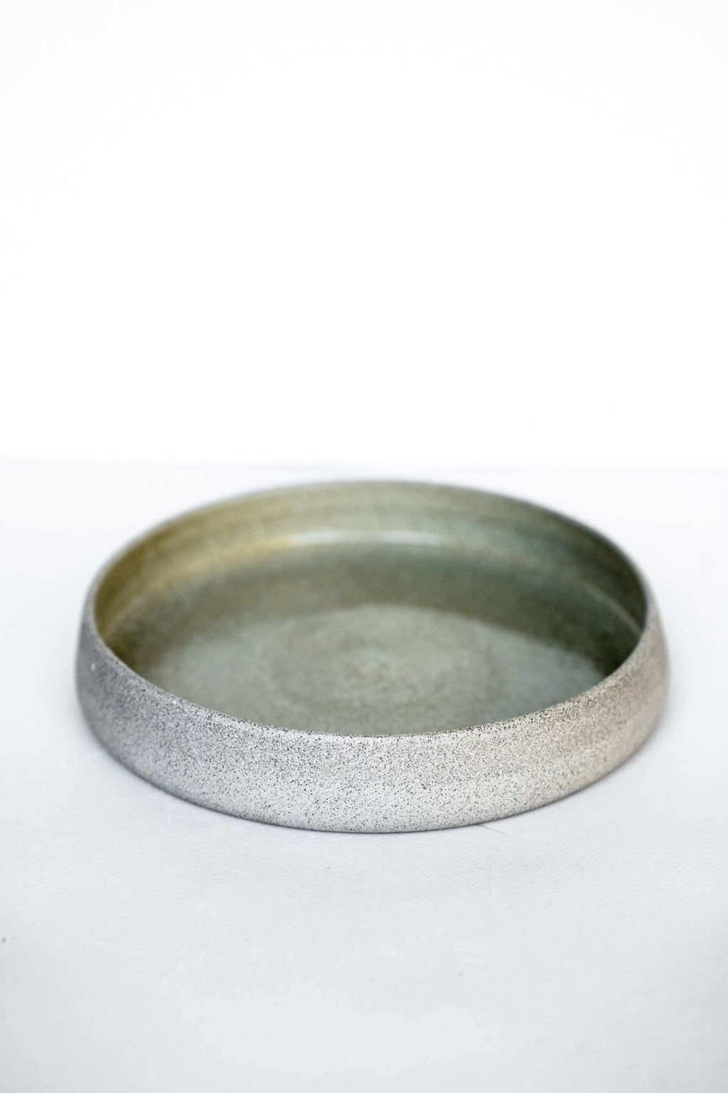 Stoneware Salad Plates with High Sides Concrete - Wine Drop Cookery LLC