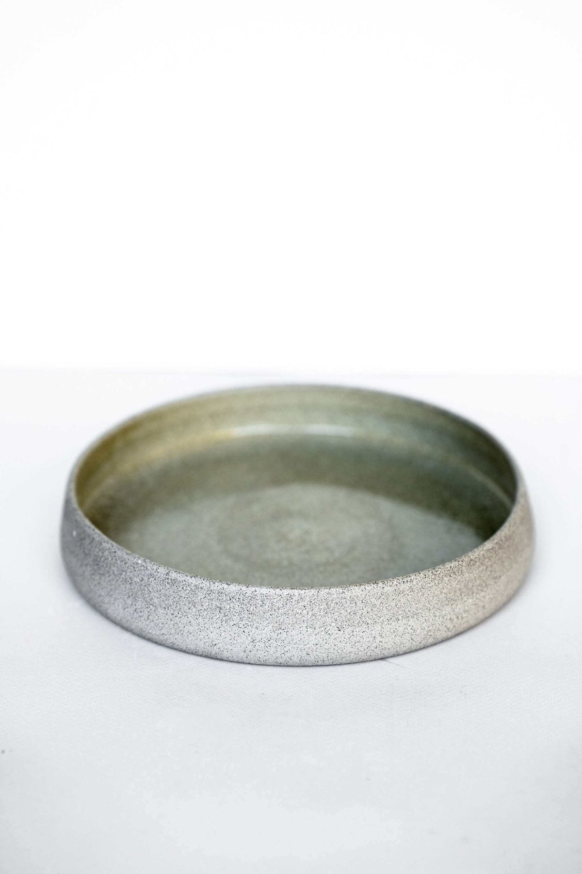 Stoneware Salad Plates with High Sides Concrete - Wine Drop Cookery LLC