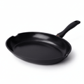Ceramic nonstick fish pan with a smooth surface for even cooking and easy fish serving.