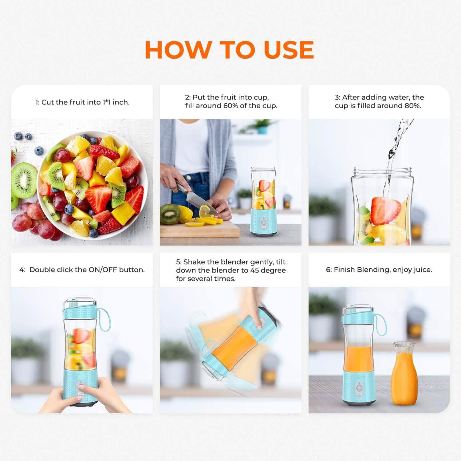 USB Rechargeable Portable Blender - Wine Drop Cookery
