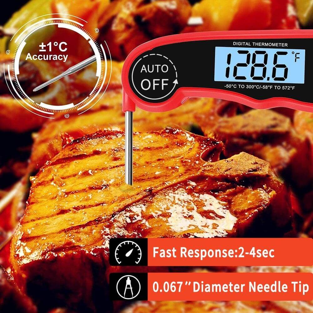 Waterproof Digital Kitchen Thermometer with LCD - Wine Drop Cookery LLC