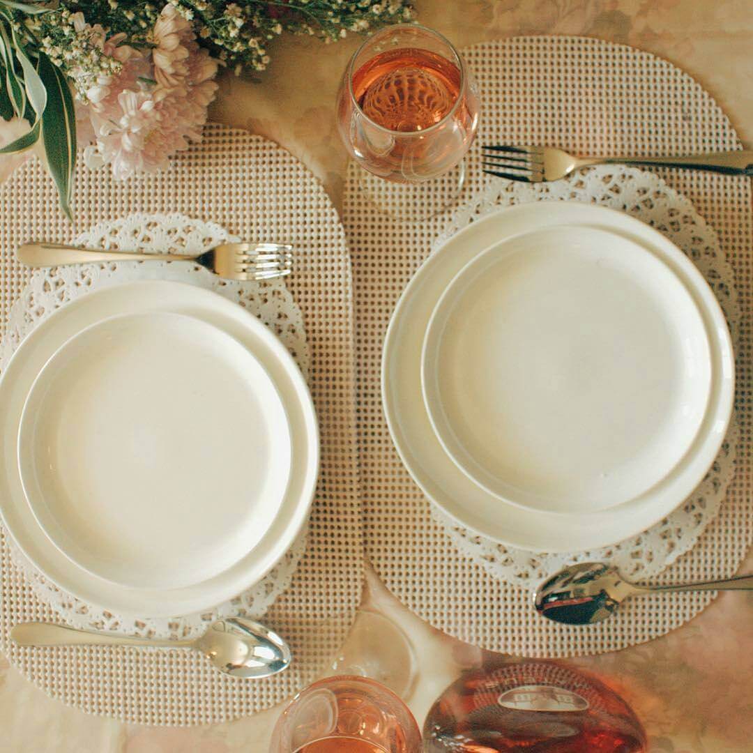 White Dinner Plate 11 inch - 28cm - Wine Drop Cookery LLC