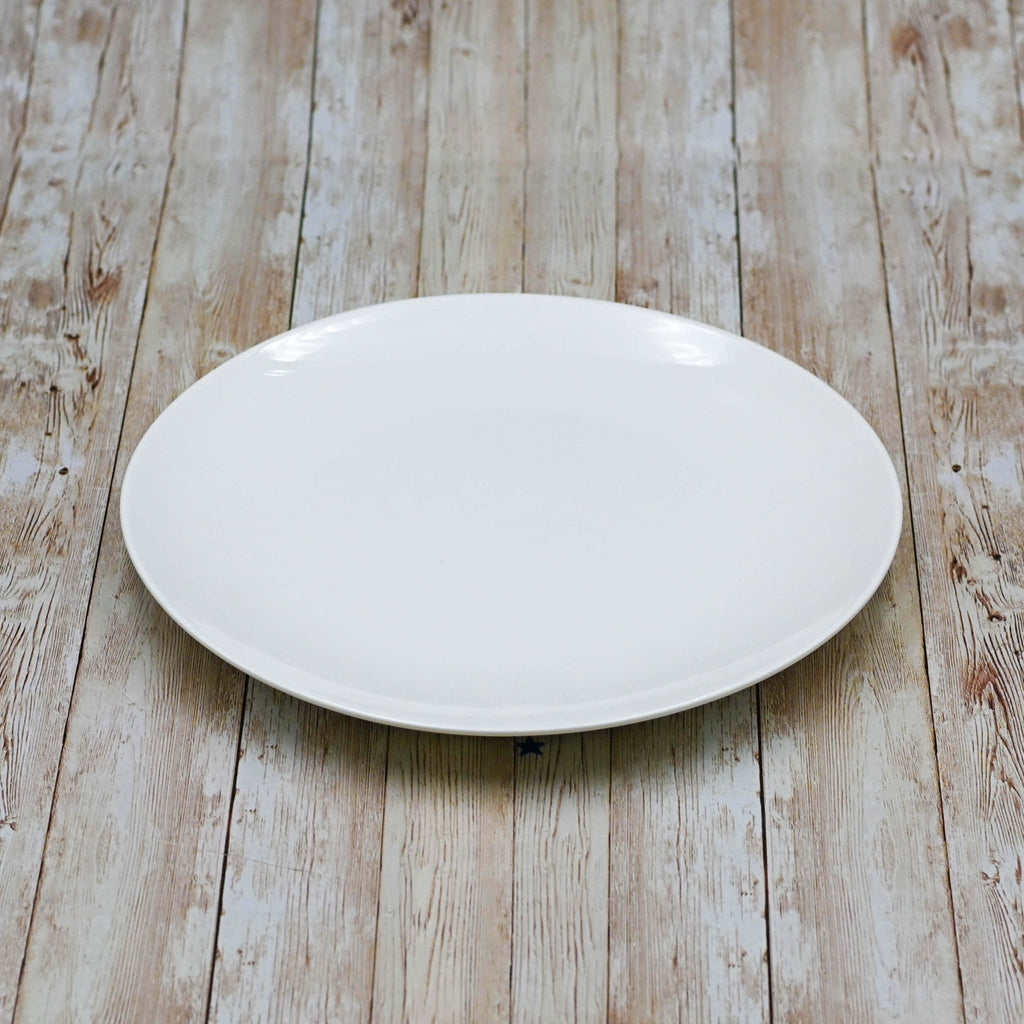 White Dinner Plate 11 inch - 28cm - Wine Drop Cookery LLC