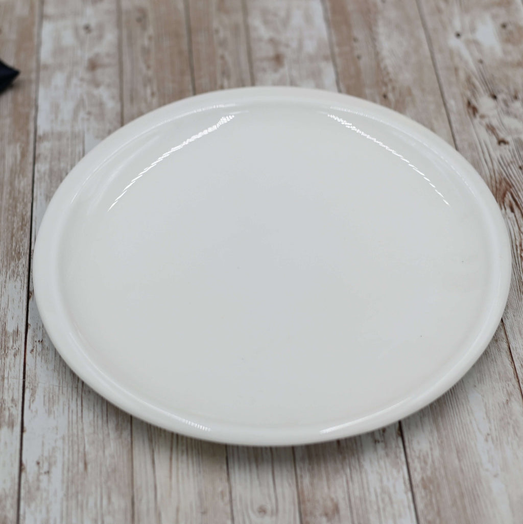 White Dinner Plate 9.5 inch - 24 Cm - Wine Drop Cookery LLC